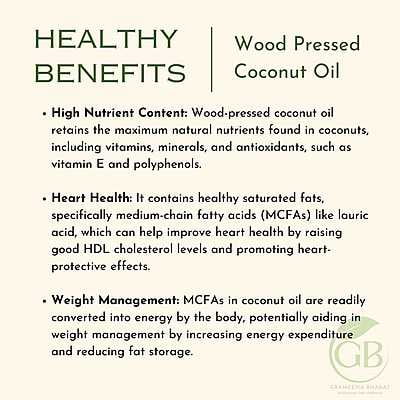 Wood Pressed Coconut Oil Wood Pressed Coconut Oil
